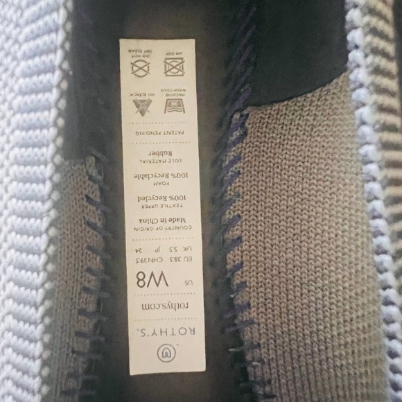 Rothy’s The Point Cloud Grey Birdseye Flat Shoes Size 8 - Picture 8 of 11